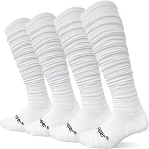 NWT Youper Scrunch Padded Football Sport Socks 2 Pack X Long White Small 2Y-6Y